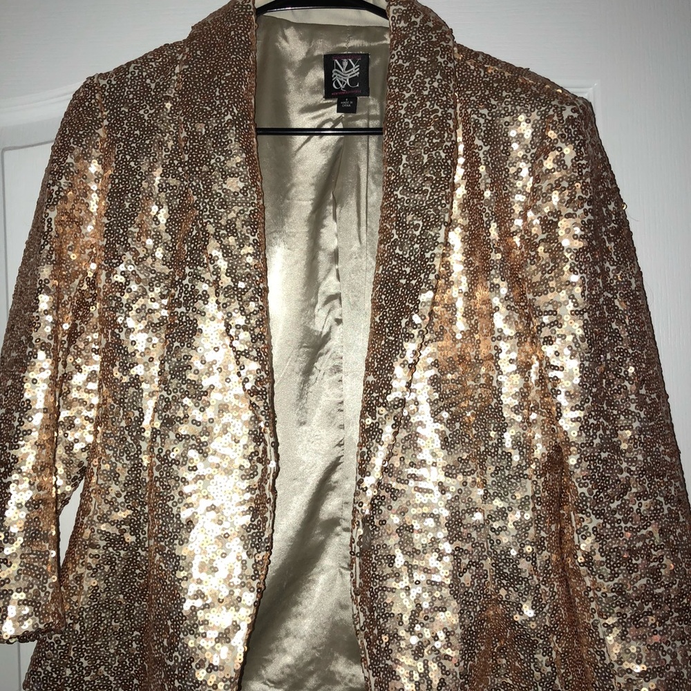 New York and Company Gold sequin Blazer